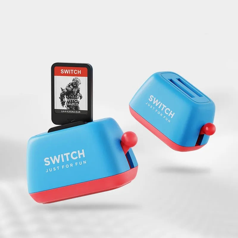 Green ABS Nintendo Switch game card storage box with non-slip silica gel base