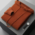 Men's thick knitted hooded sweater in solid colour, loose fit, plus size, winter pullover top