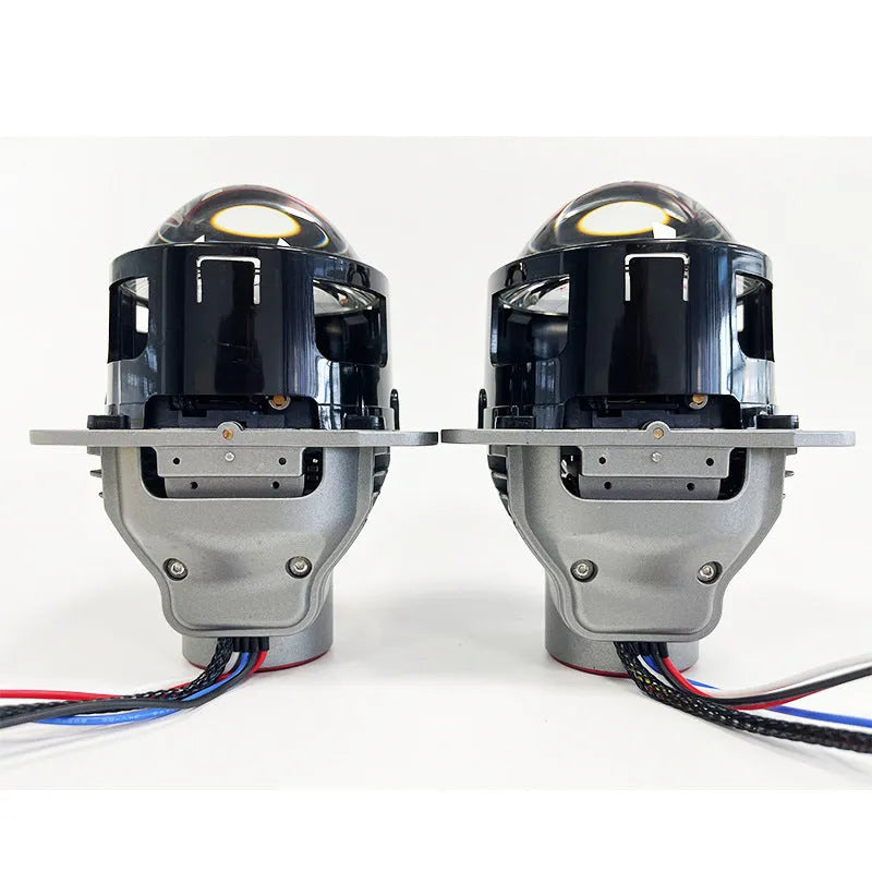 Intelligent follow-up steering headlight with aviation aluminium housing and three-inch glass shade.