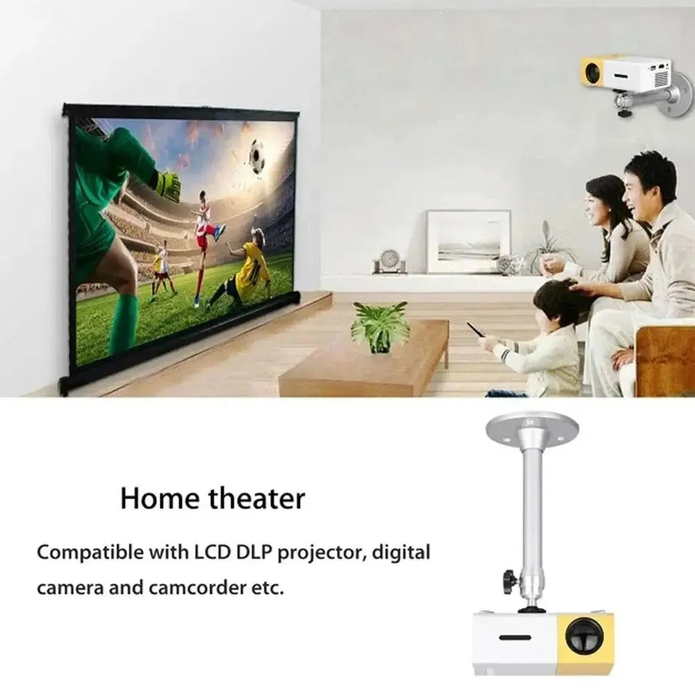 White aluminium alloy wall mounted projector bracket, 180mm specification, universal hole position, 6mm thread, 2kg load.