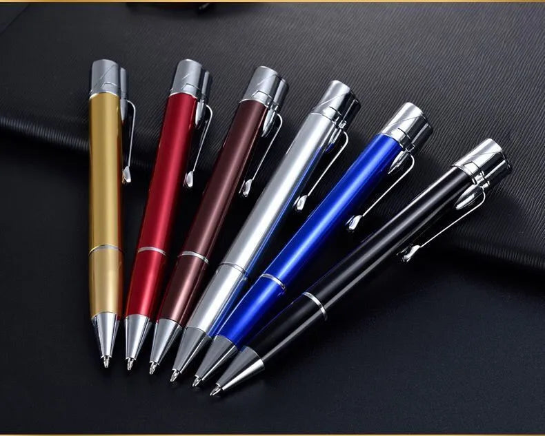 Slim metal refillable jet pen lighter with windproof flame in choice of six colours
