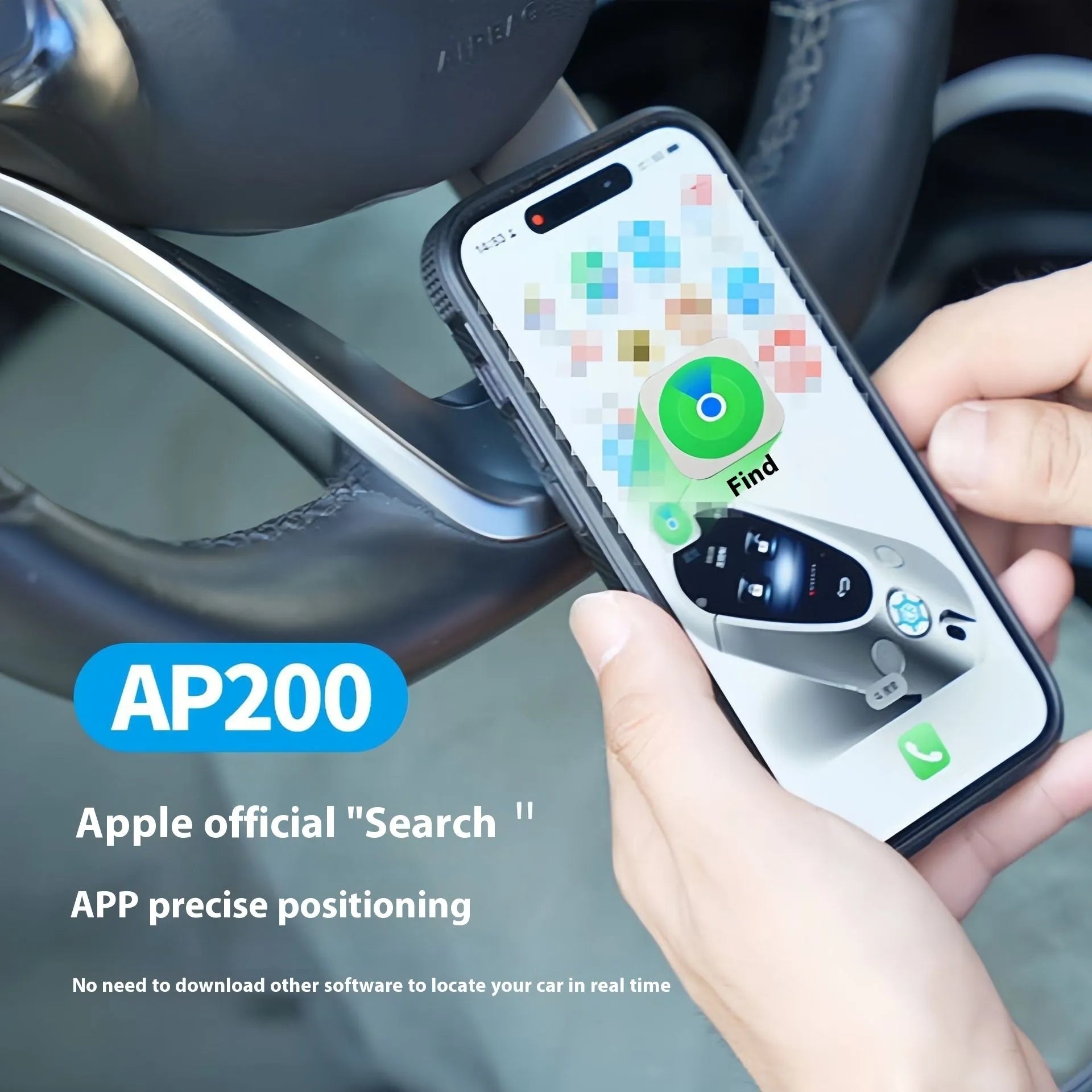 Black ABS plastic car charger GPS locator for vehicle tracking and anti-theft security.