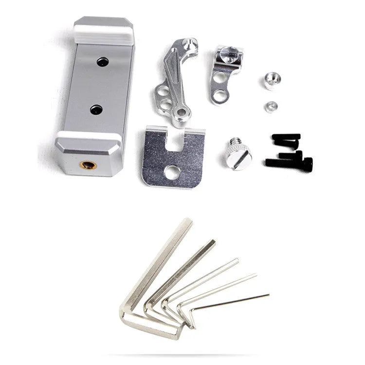 Silver metal car mobile phone holder with tongs and remote control lanyard accessory