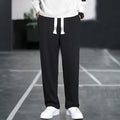 Men's grey bamboo fibre sports trousers with multiple pockets and high waist design