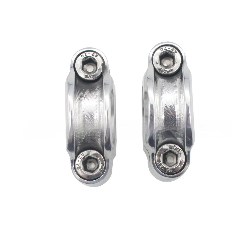Silver aluminium universal motorcycle handle vertical plate set with 1 inch hole and 10mm bolt