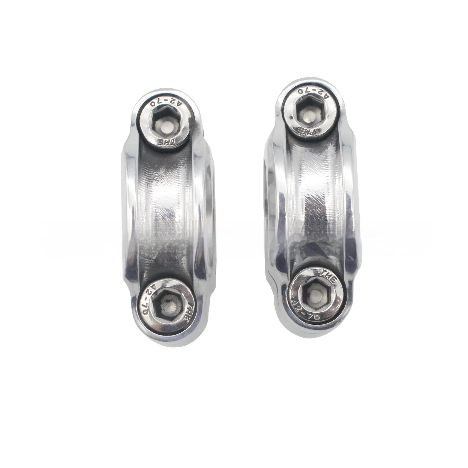 Silver aluminium universal motorcycle handle vertical plate set with 1 inch hole and 10mm bolt