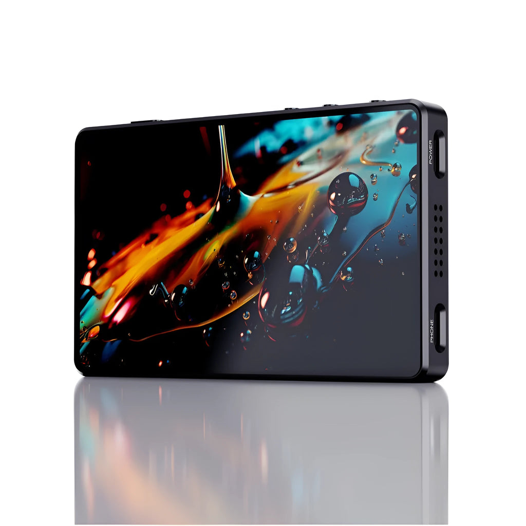 Black ABS rear magnetic selfie display for mobile phone with charging cable