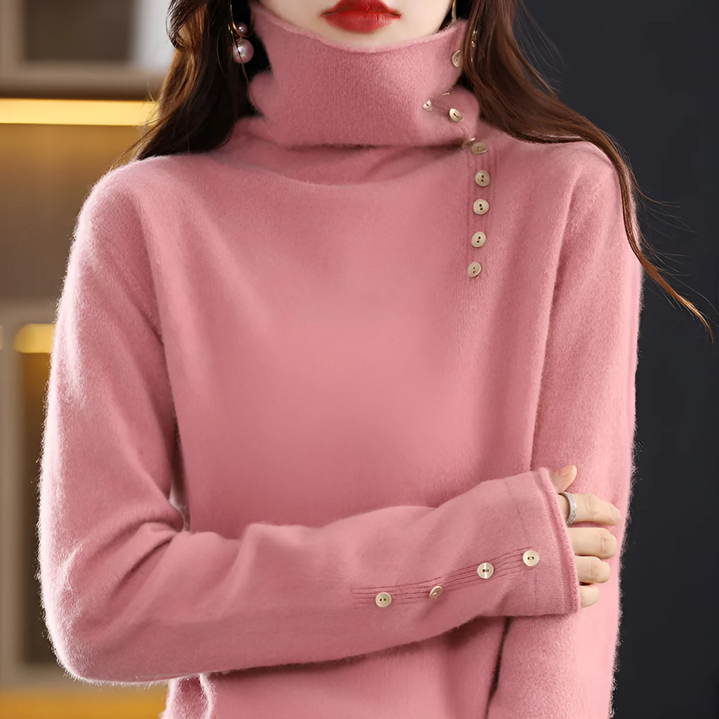 Slim fit knitted bottoming shirt in core-spun yarn with short 40cm length and 3D pattern