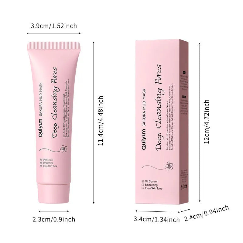 30g tube of cherry blossom mud facial mask for cleansing and moisturising
