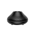 Beige and black aroma diffuser with LED flame lighting and 130ml water capacity