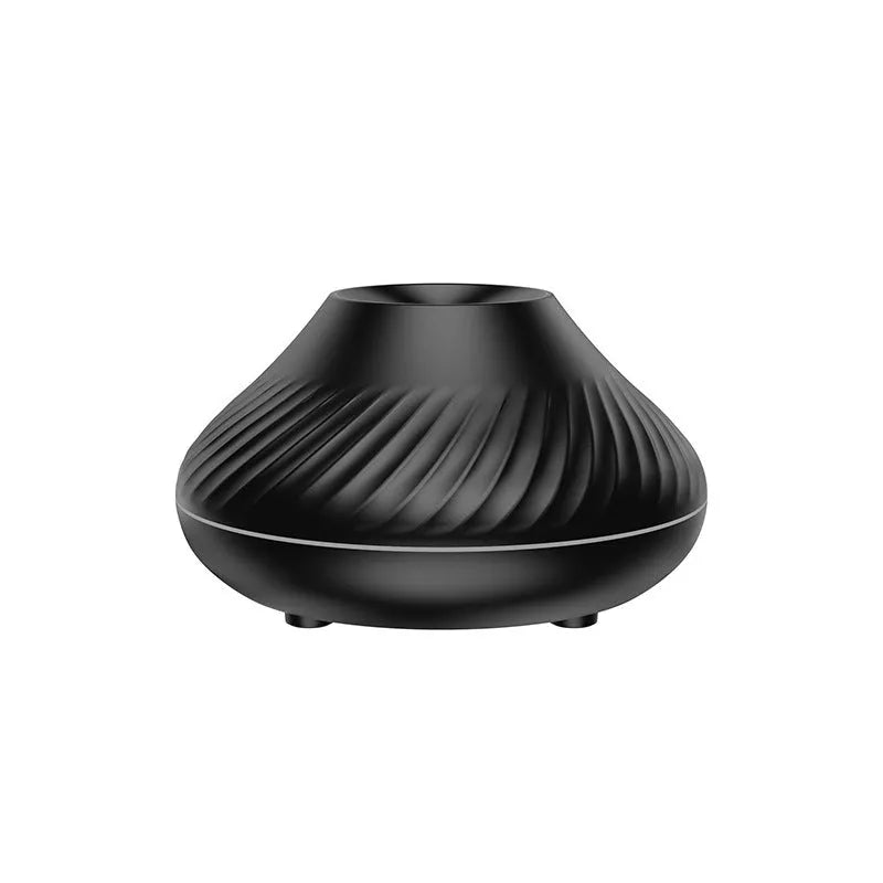 Beige and black aroma diffuser with LED flame lighting and 130ml water capacity