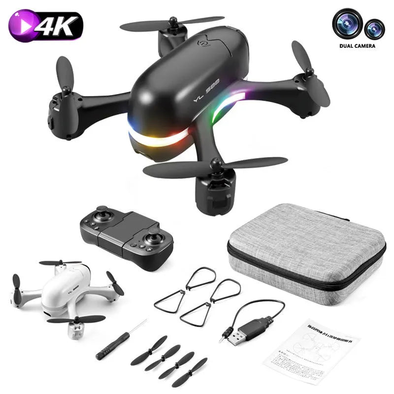 S88 mini four-axis drone with 4K camera, optical flow positioning and black body under 30cm.