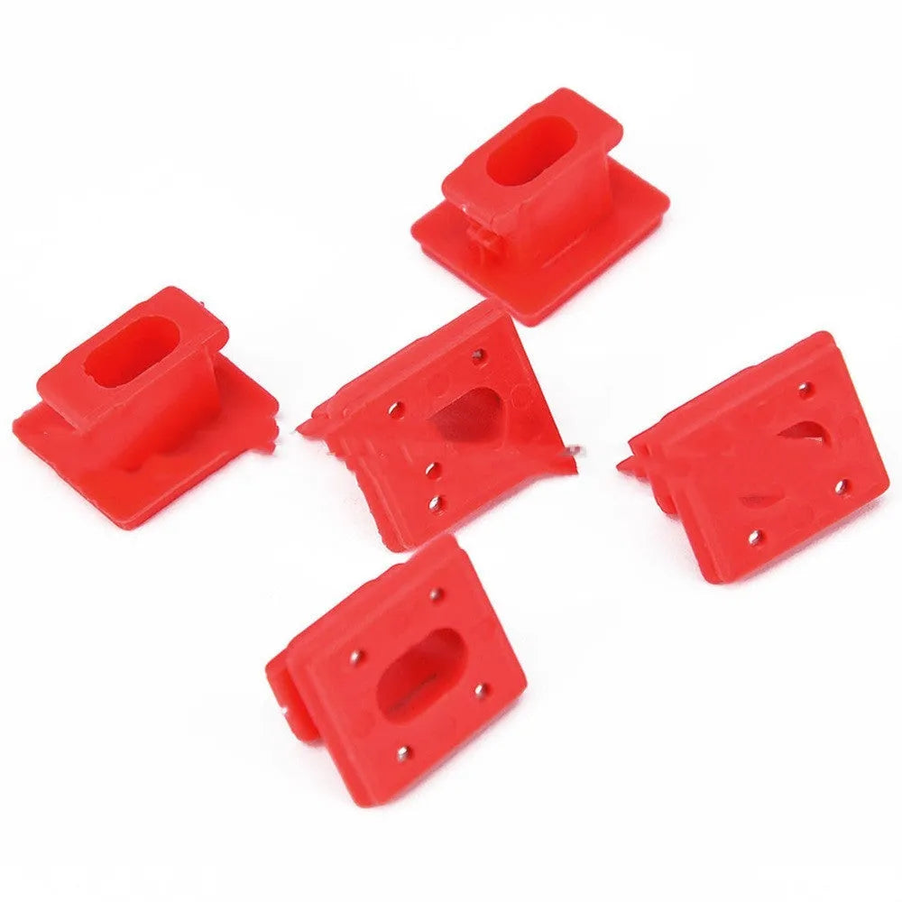 Ten black plastic BMW interior door trim panel clips on a white background