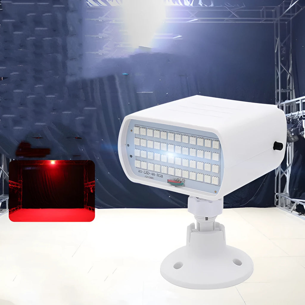48-LED stage strobe light with sound control functionality for clubs and theaters