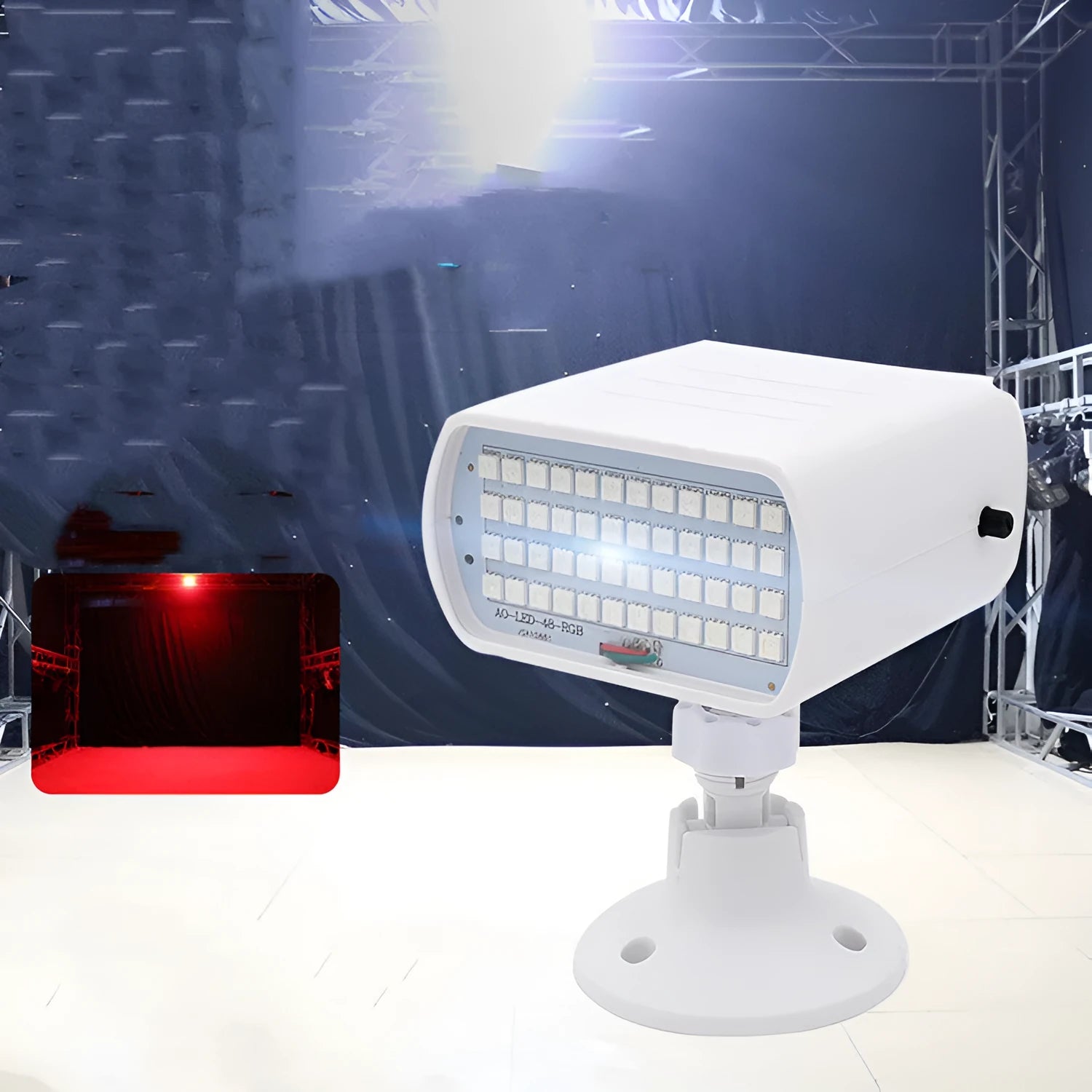 48-LED stage strobe light with sound control functionality for clubs and theaters