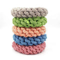 Braided cotton ring pet toy measuring 18cm in diameter