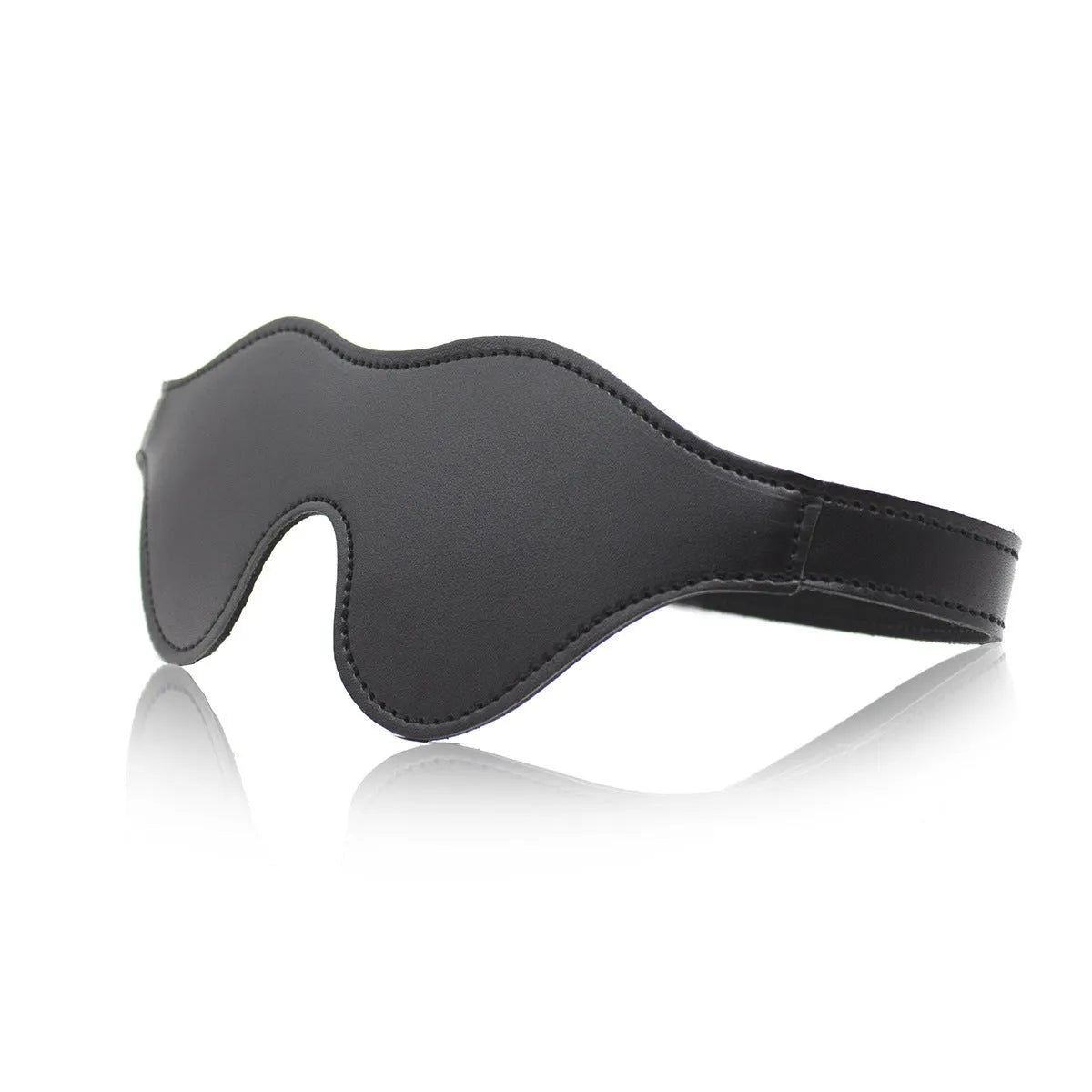 Women's leather eye mask with Velcro fastening in multiple colour options for adult couple play