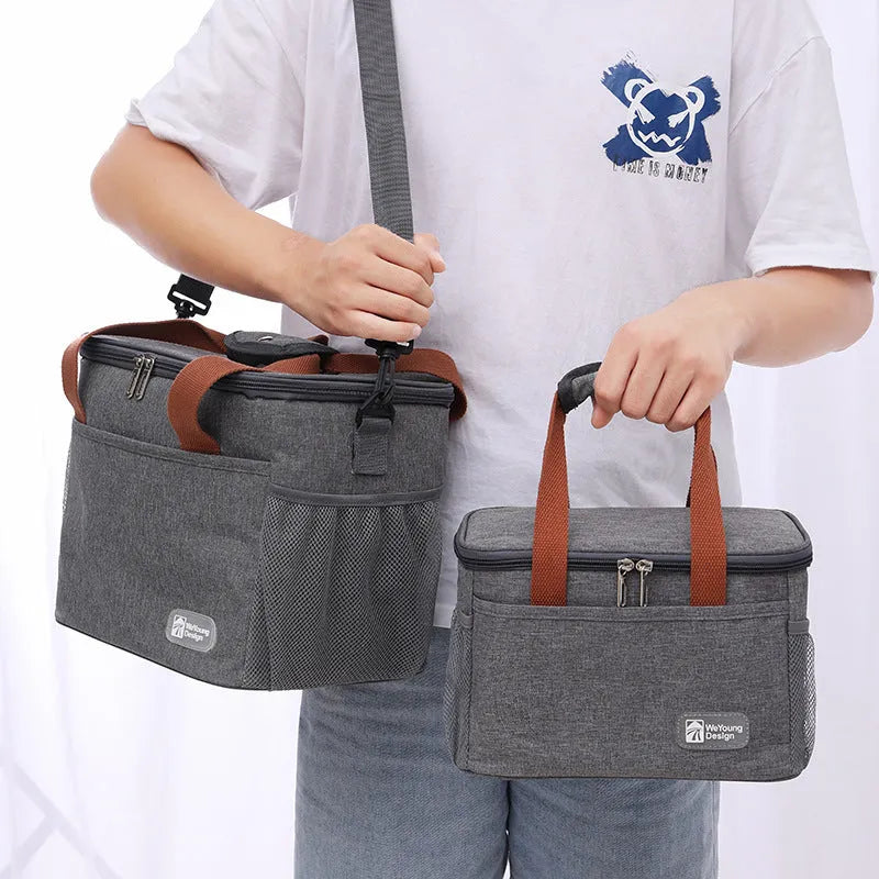 Crossbody insulation picnic cooler bag with shoulder strap in Oxford cloth material