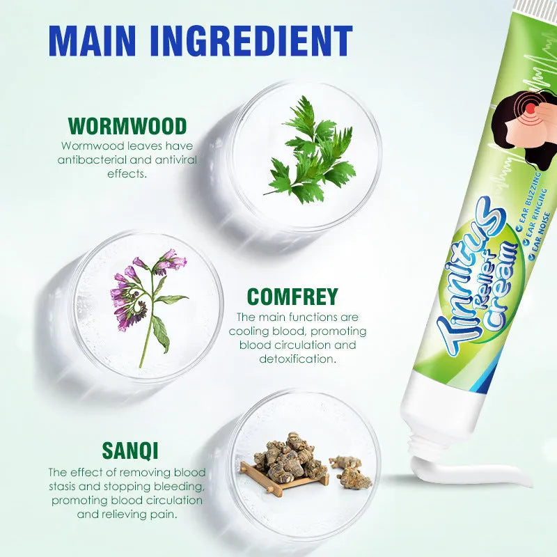 20g tube of ear health cream for external tinnitus and ear pain treatment