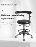 Black leather dental chair for dentist clinics with hospital-grade patient seating design