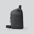 Men's elegant black crossbody bag made from lightweight Oxford cloth with reinforced sewing details