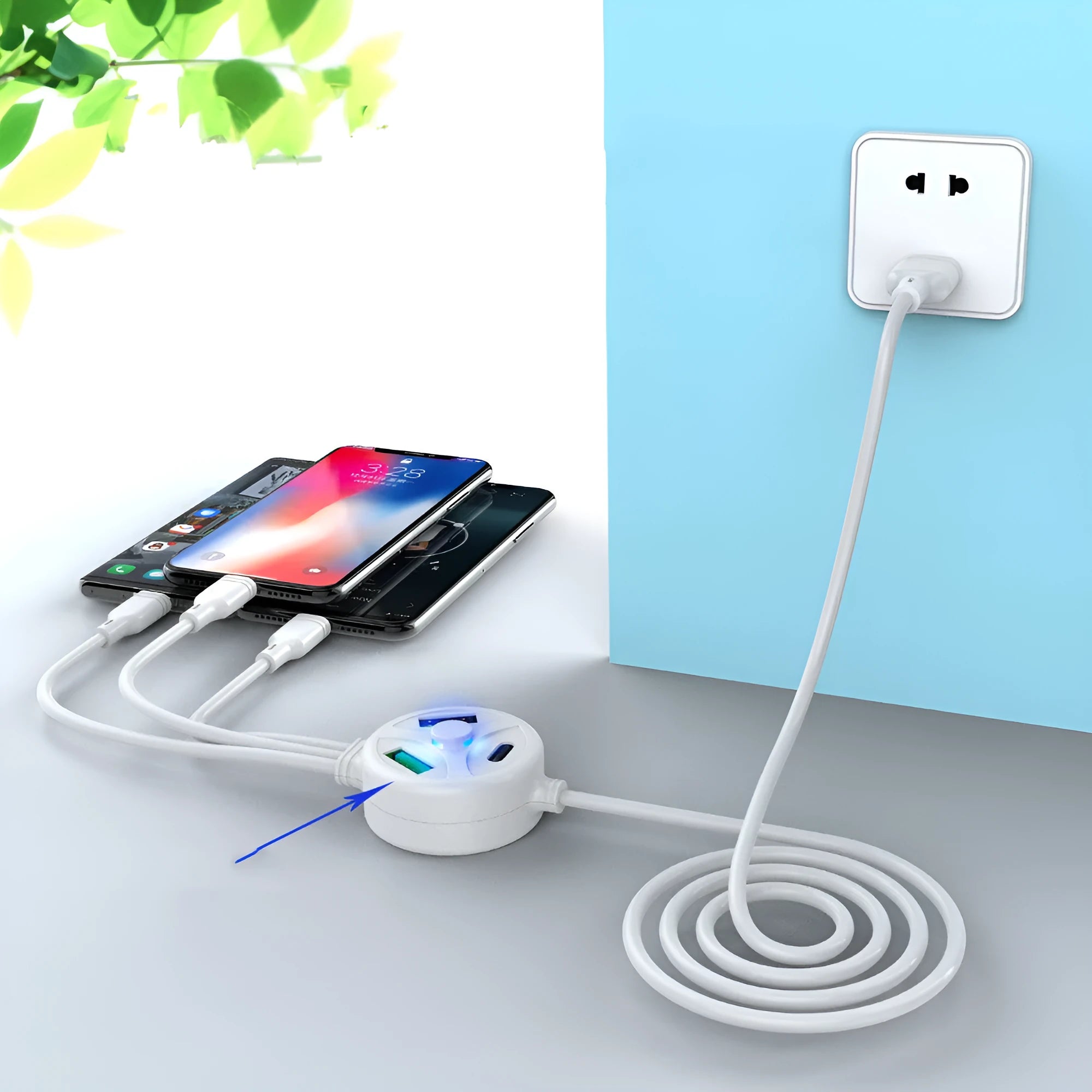 1.2m mobile phone charging cable with multiple USB connectors including TYPE-C