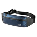 Men's blue waterproof sports waist bag made from Derm Oxford polyester fabric