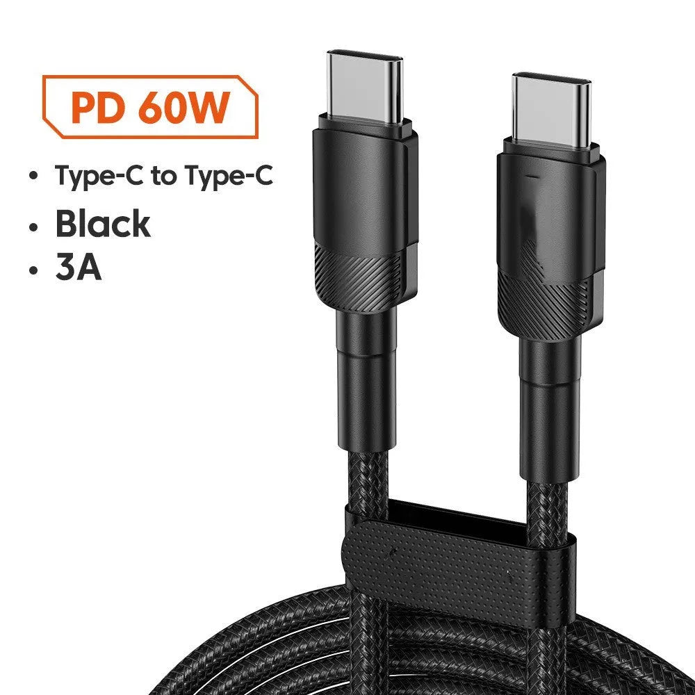 Toocki Haoyue woven braided USB fast charge cable in blue with aluminium connectors.