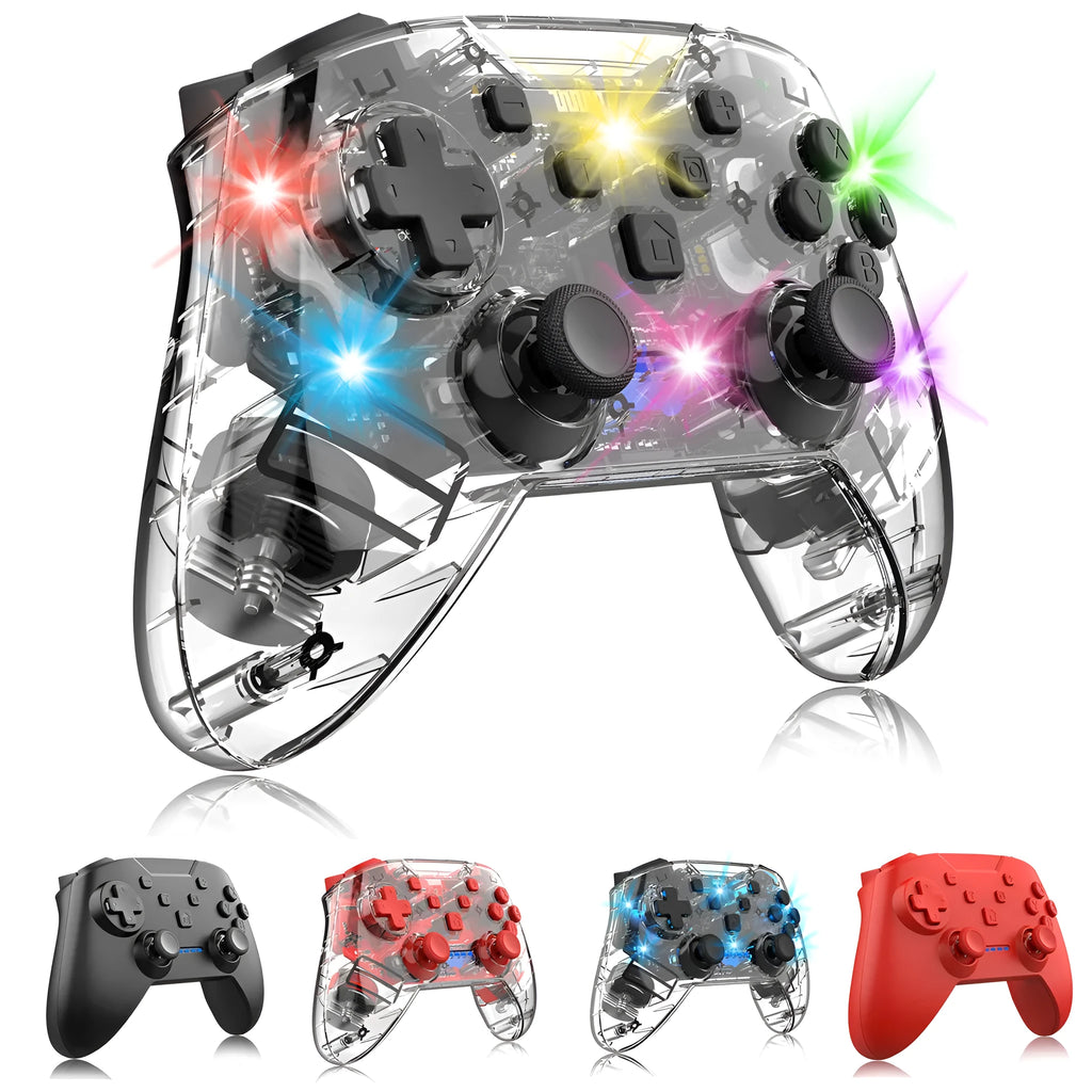 Wireless Bluetooth gamepad for Switch, PC and Android with gyroscope, dual vibration and 600mAh battery