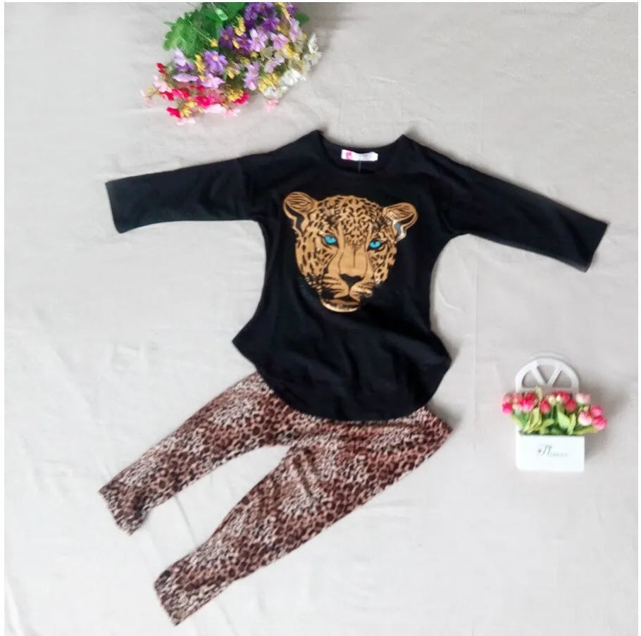 Children's casual summer pants suit set in black, grey, khaki, or pink for ages 3-8.