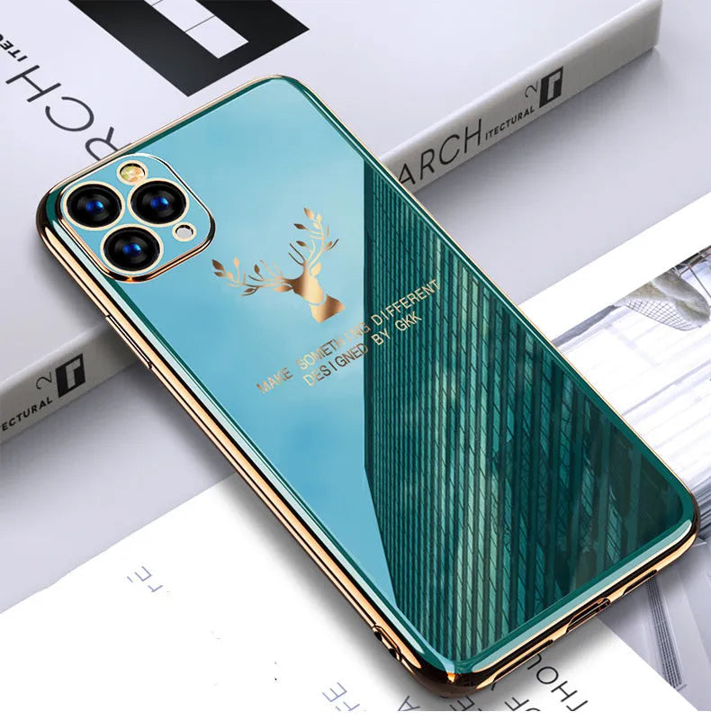 Black TPU full lens phone case for iPhone models on solid background