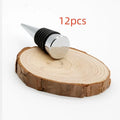 Silver zinc alloy wine bottle stopper with M8 M10 threaded base and silicone seal.