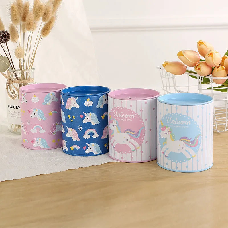 British style metal piggy bank with retro design, dimensions 85mm × 85mm × 102mm
