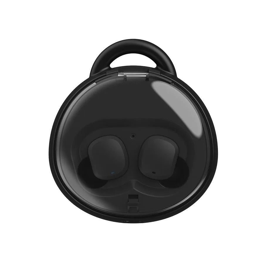 Macaron Red TWS 5.0 wireless Bluetooth earphones with charging case
