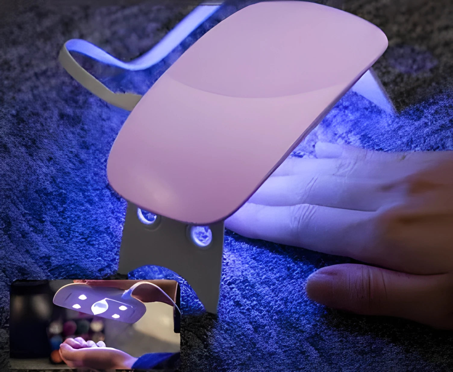 LED nail light therapy machine USB portable 6W pink white compact ABS