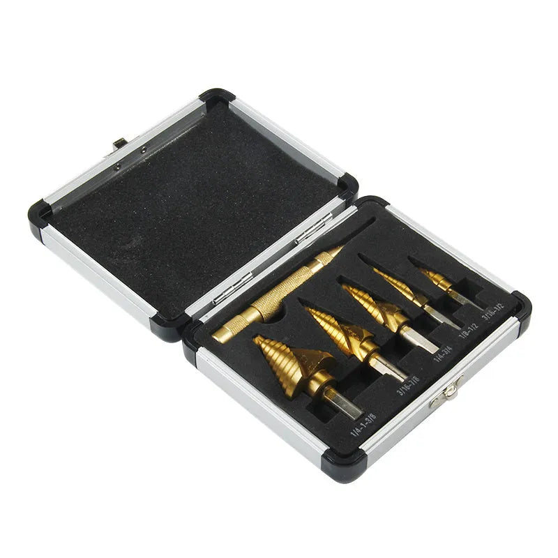 Gold coloured aluminium storage box with steel plate opening mechanism