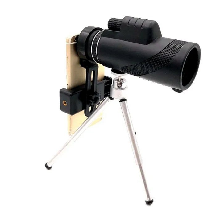 Black HD 40x60 smartphone telescope monocular with tripod adapter for outdoor observation
