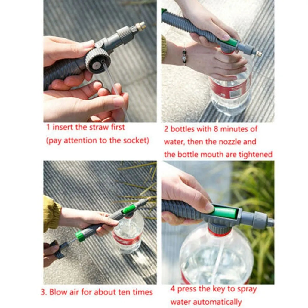 Universal plastic watering sprayer nozzle and tube for cola and sprite bottles
