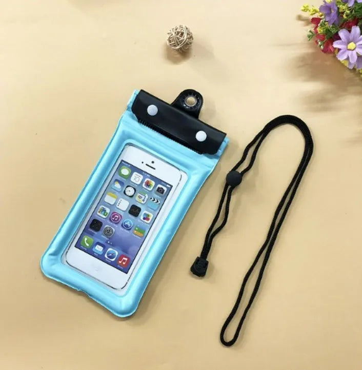 Mobile waterproof bag PVC phone pouch with three-layer seal, 6 inch capacity, 12 colours