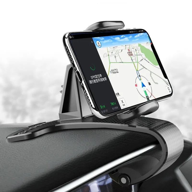 Black adjustable 360-degree rotating car phone stand for smartphones
