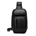 Black medium outdoor shoulder bag with air cushion strap and internal organisers