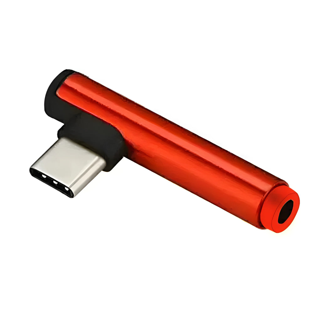 USB-C to 3.5mm audio charging adapter with aluminium alloy shell in multiple colour options