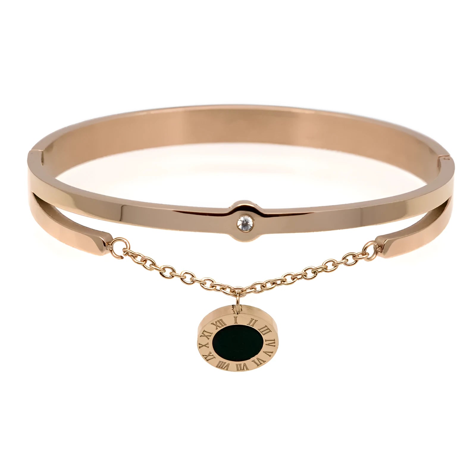 Metal numbers Rome fringed bracelet for women in gold colour with zinc alloy construction and 17cm perimeter
