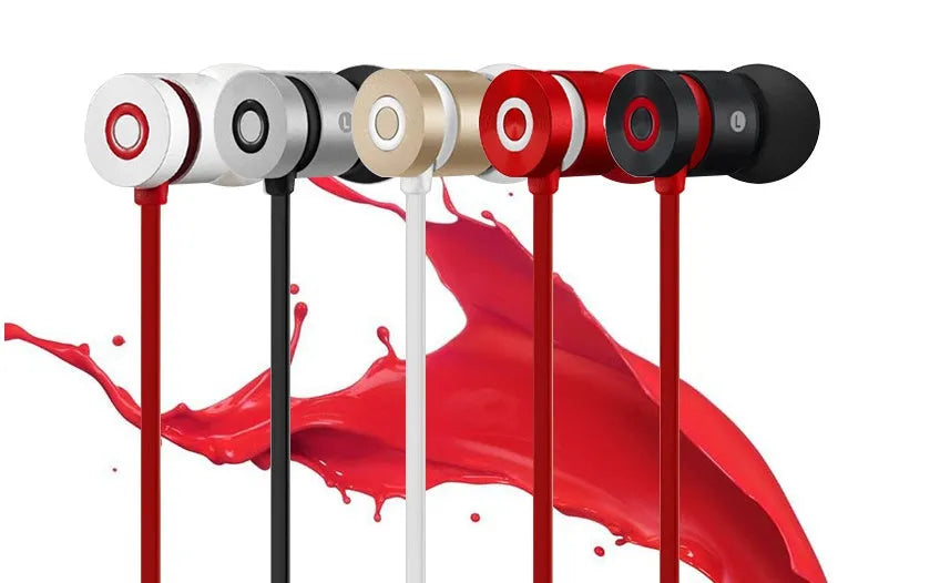 Metal magnetic sports Bluetooth wireless headset with neck-mounted design and in-ear buds