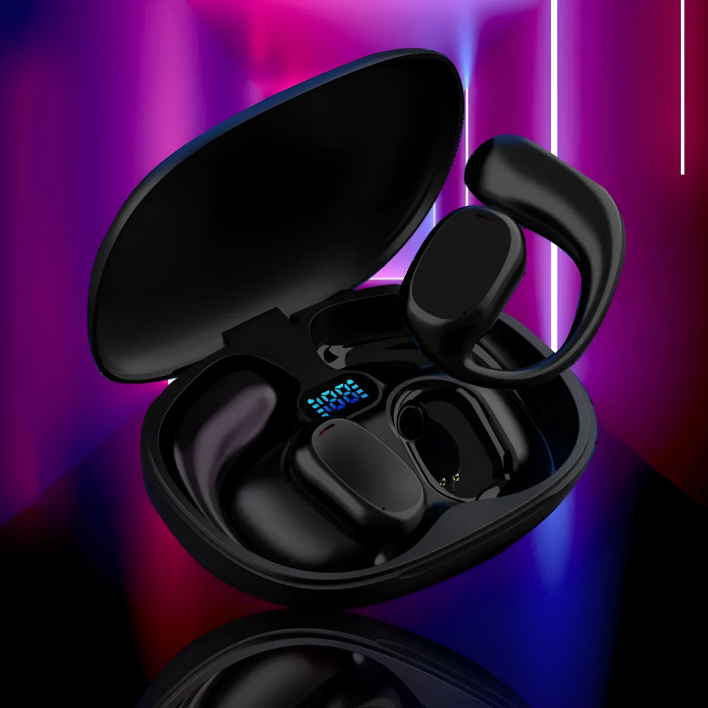 Wireless Bluetooth translation earphones with noise reduction in black colour