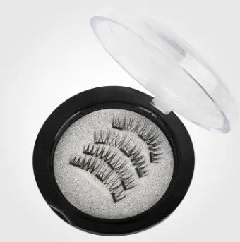 Reusable false eyelashes set with glue and tweezers, strip lashes for makeup and events.