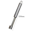 Stainless steel pineapple corer slicer with ABS handle showing pineapple preparation