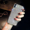 Silver silicone phone case with diamond pattern for multiple iPhone models