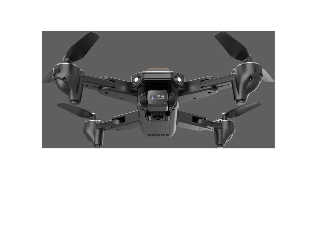 Quadcopter drone with 8K electric modulation lens and obstacle avoidance in black or orange colour