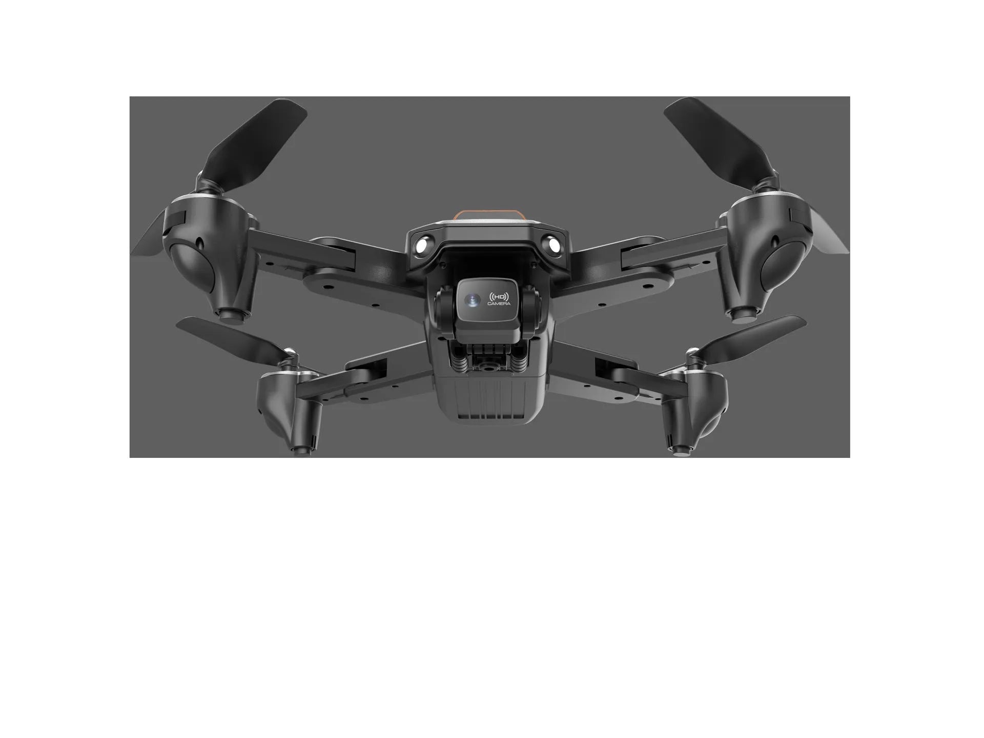 Quadcopter drone with 8K electric modulation lens and obstacle avoidance in black or orange colour